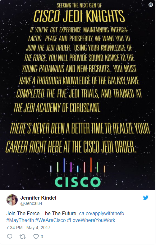 CISCO Recruitment Marketing - #MayThe4th