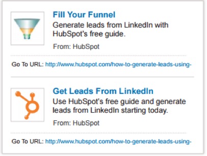 Example of a LinkedIn text ad by HubSpot