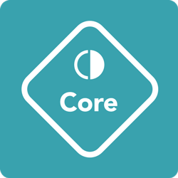 Blue logo with “Core” in the centre.